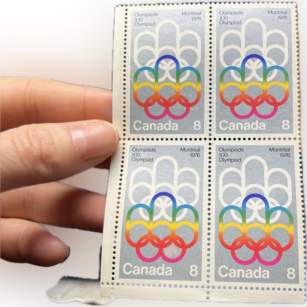 🎈5/$20 - #623 CANDA 1976 Montreal Olympic Games. 8¢ LL 4-Stamp Block.